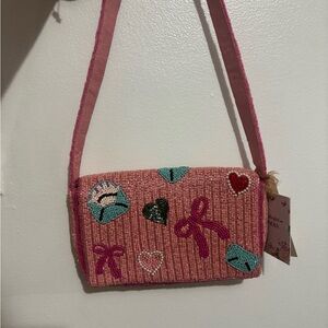 Made in India Love Letter Pink Beaded Women's Bag Valentines Day